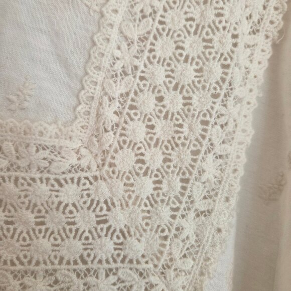 ZARA Cream Embroidered Boho Blouse/Tunic 100% cotton - Picture 5 of 13